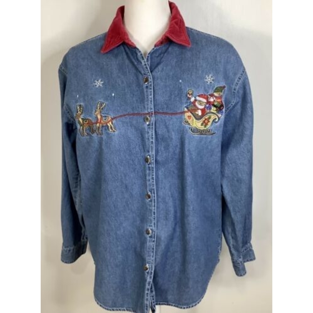 WOMANS NutCracker Small Christmas Jeans Shirt‎
